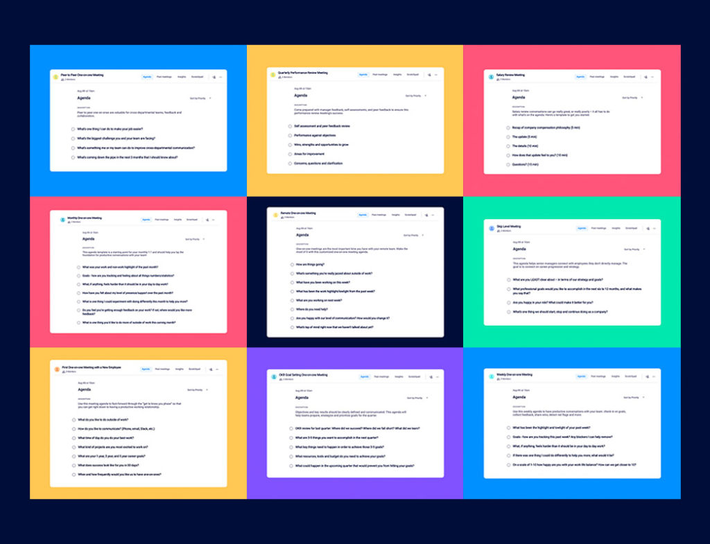 9 one-on-one meeting templates