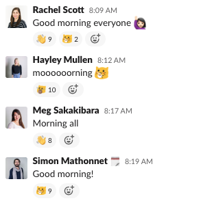 morning team messages from unbounce