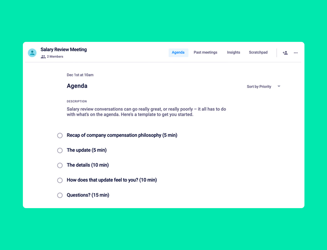 salary review meeting agenda template