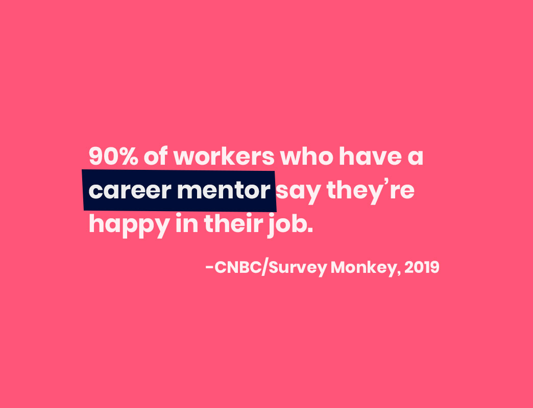 The benefits of mentorship programs- 90% of workers who have a career mentor say they're happy in their job