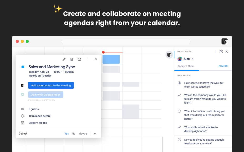 Hypercontext Chrome Extension Calendar View