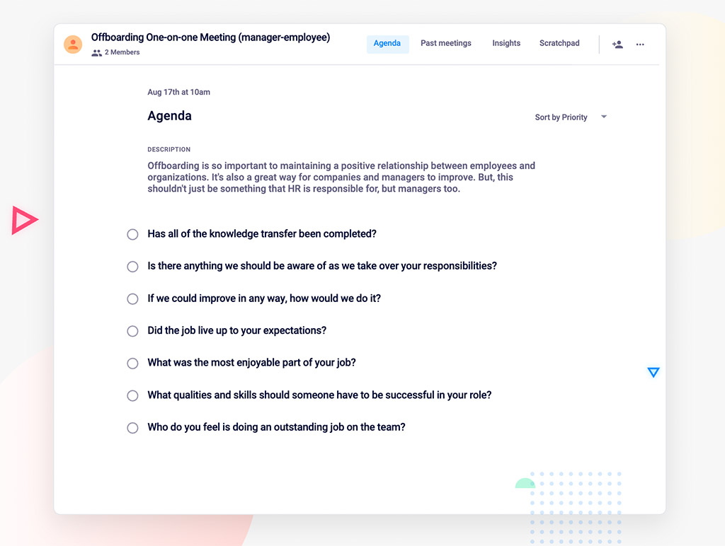 Hypercontext offboarding meeting agenda template